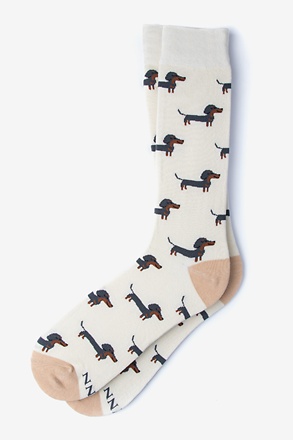 _Dachshund | Weiner Dog Cream Sock_