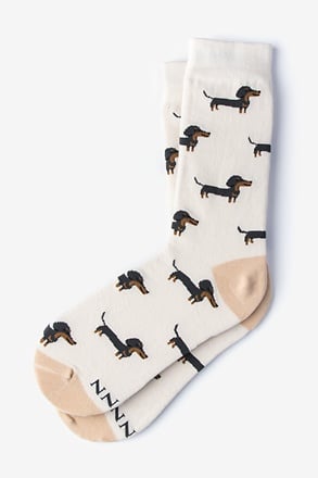 _Dachshund | Weiner Dog Cream Women's Sock_