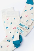 Music Note Cream Women's Sock Photo (1)