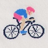 Cream Carded Cotton Spin Cycle Bicycle Race Small-Medium Sock