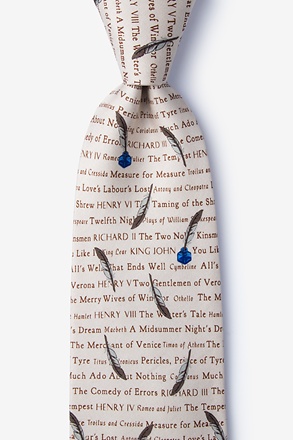Shakespeare's Plays Cream Tie