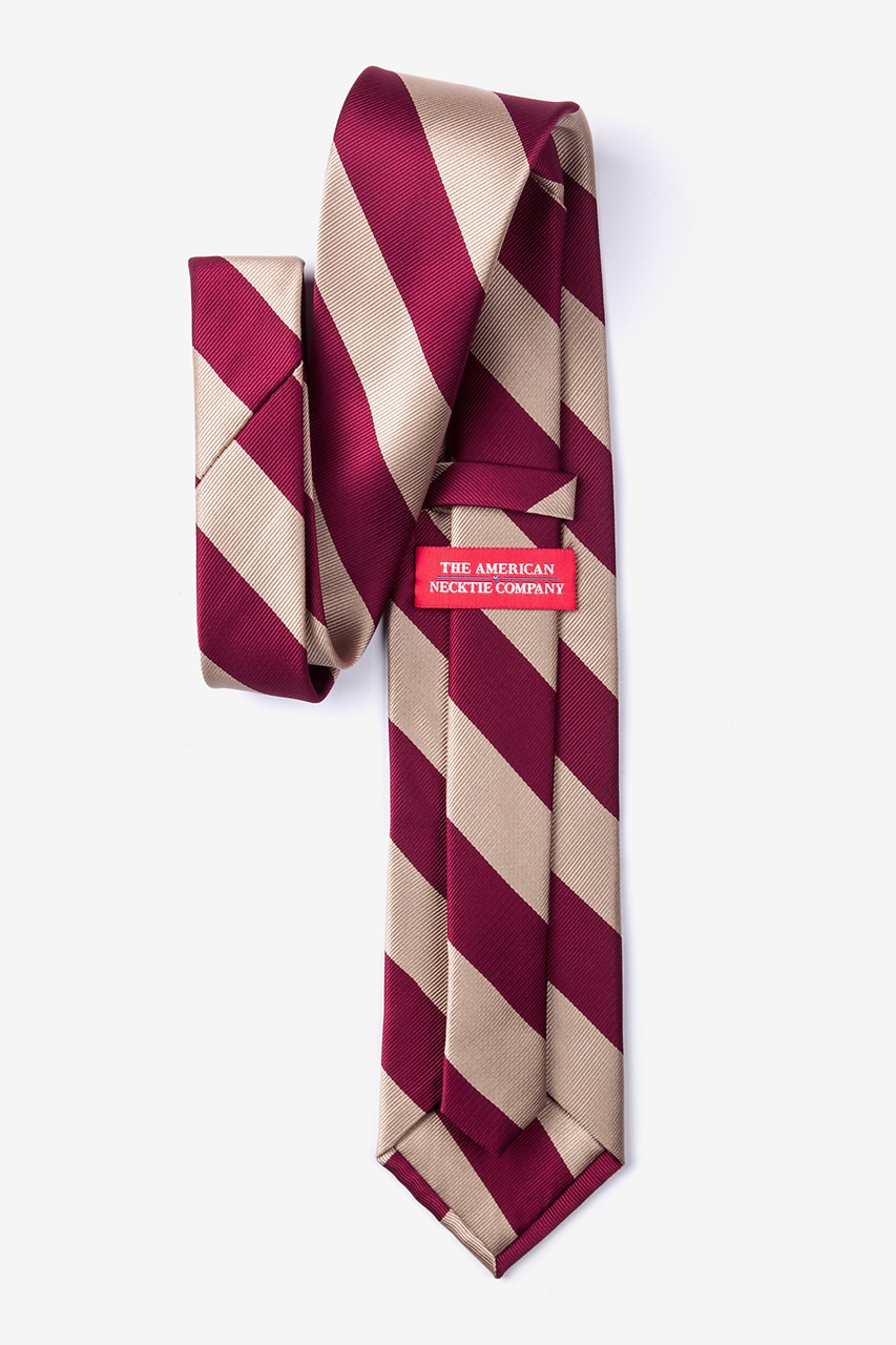 Crimson & Cream Stripe Extra Long Tie Photo (1)