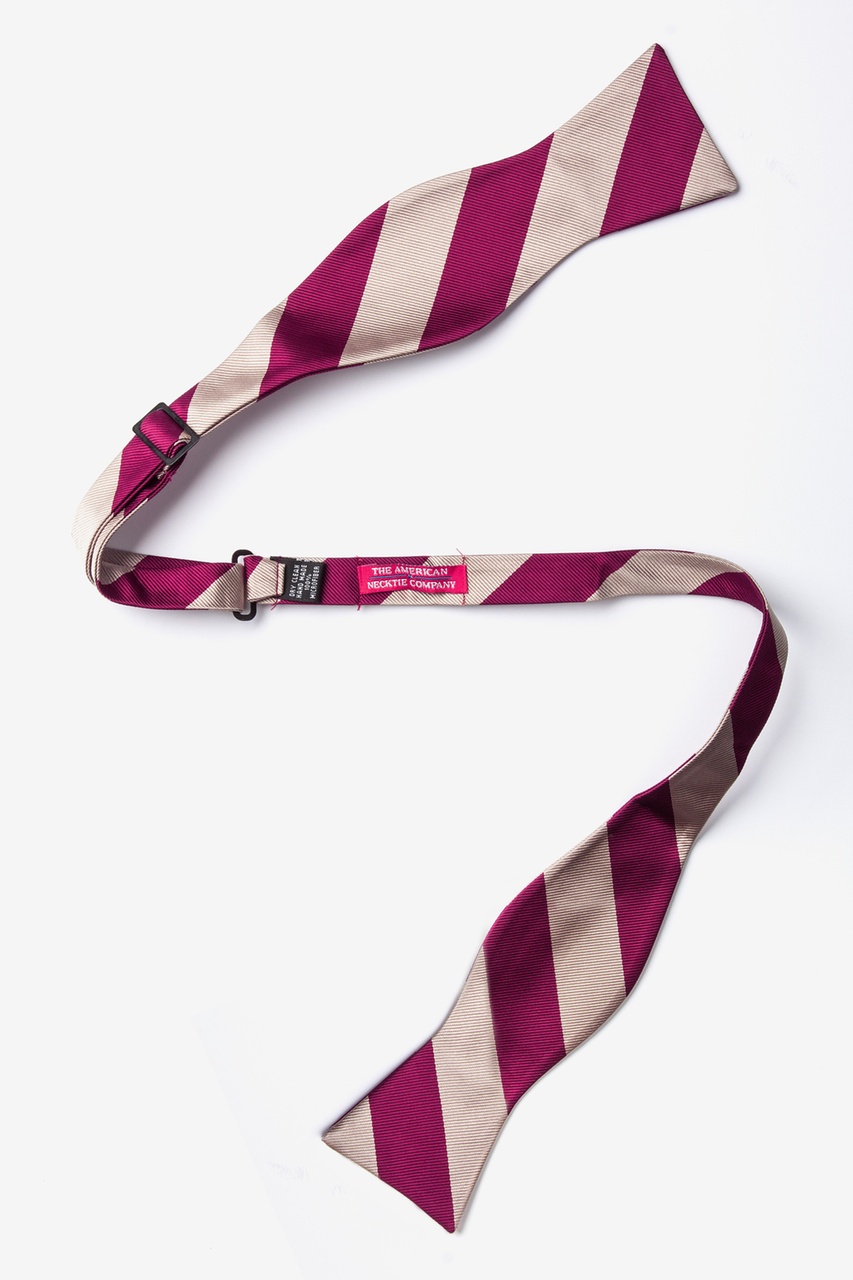 Crimson & Cream Stripe Self-Tie Bow Tie Photo (1)