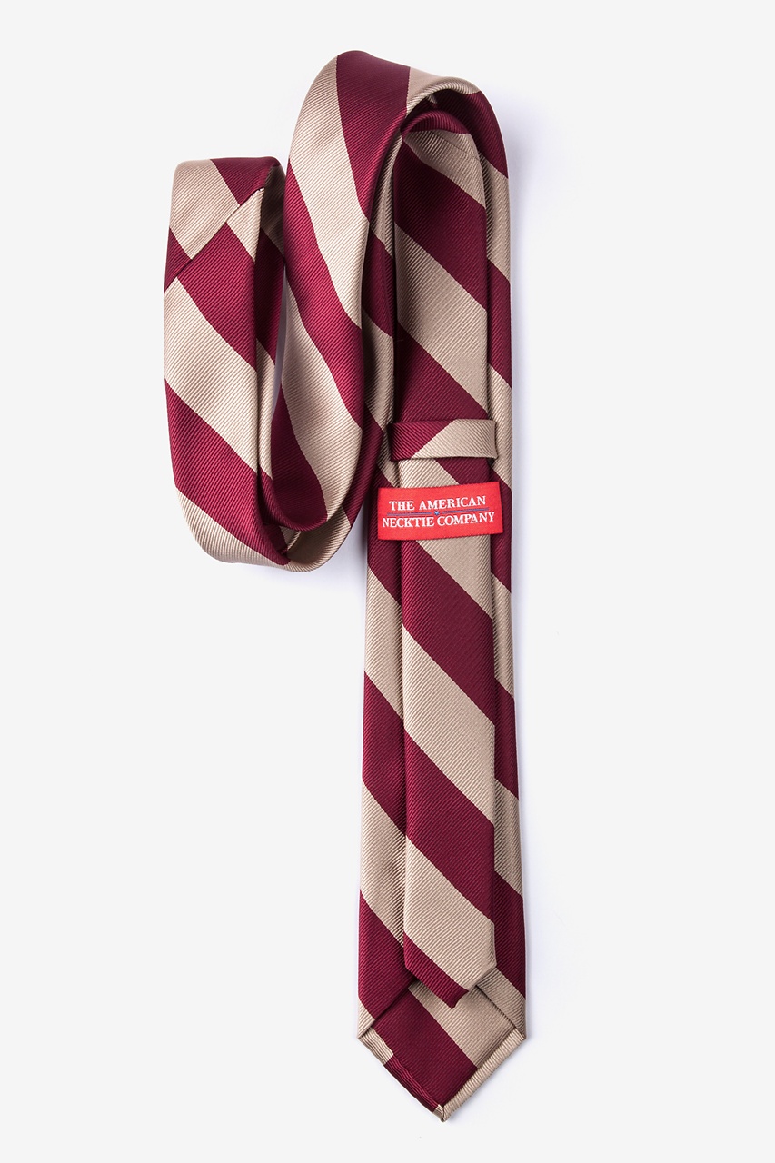 Crimson & Cream Stripe Skinny Tie Photo (1)