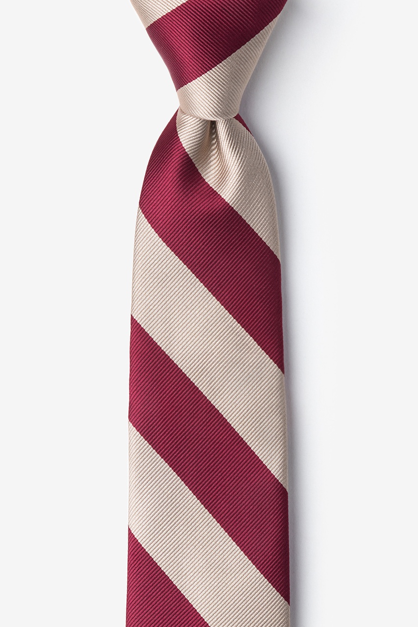 Crimson & Cream Stripe Tie For Boys Photo (0)