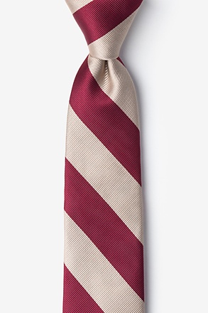 Crimson & Cream Stripe Tie For Boys