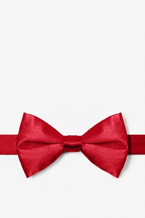 Crimson Red Pre-Tied Bow Tie