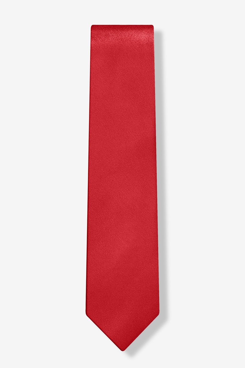 Crimson Red Skinny Tie Photo (1)