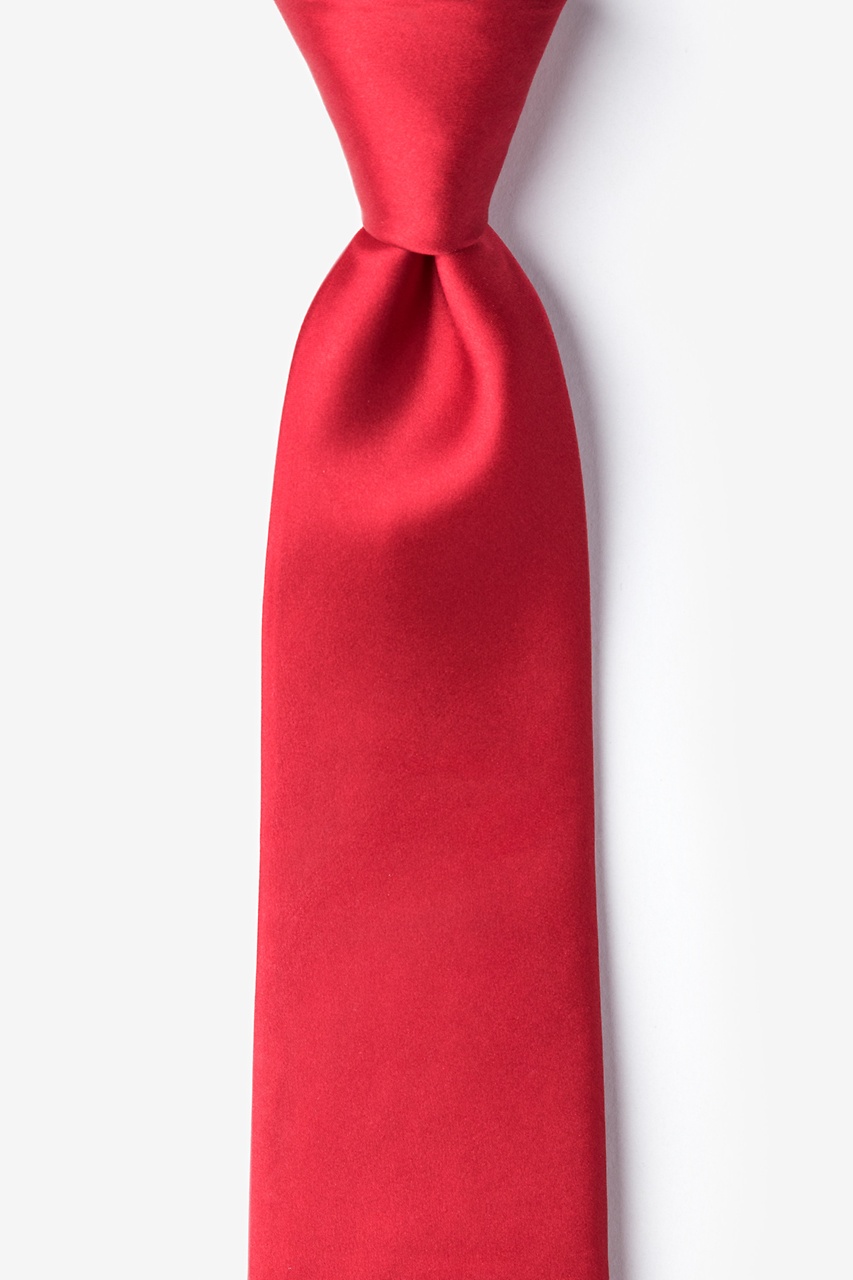 Crimson Red Skinny Tie Photo (0)