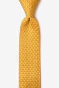 Textured Solid Daffodil Knit Skinny Tie Photo (0)