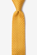 Textured Solid Daffodil Knit Skinny Tie Photo (0)