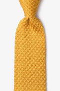 Textured Solid Daffodil Knit Tie Photo (0)