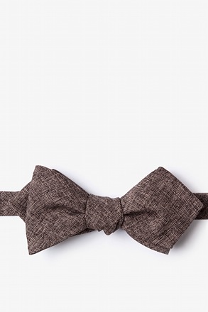 _Galveston Dark Brown Diamond Tip Bow Tie_