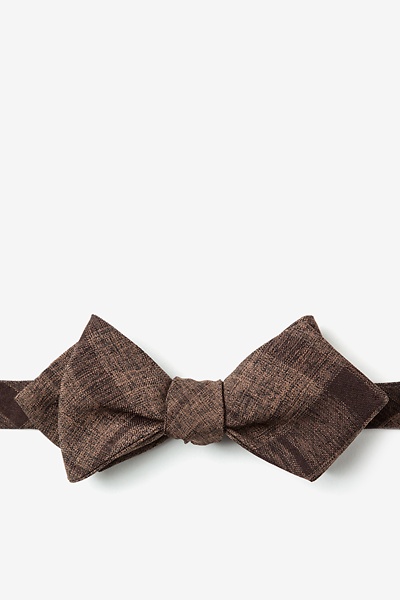 Dark Brown Cotton Kirkland Diamond Tip Bow Tie
