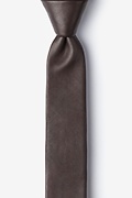 Dark Brown Stafford Faux Leather Skinny Tie Photo (0)