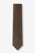 Dark Brown Stafford Faux Leather Skinny Tie Photo (1)