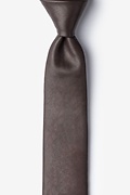 Dark Brown Stafford Faux Leather Skinny Tie Photo (0)