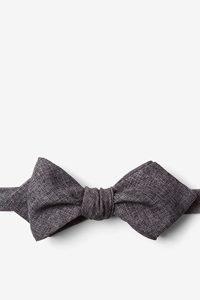 Dark Gray Cotton Galveston Diamond Tip Bow Tie