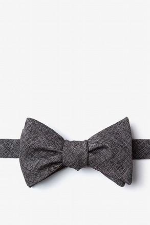 _Galveston Dark Gray Self-Tie Bow Tie_