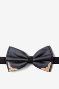 Metal-Tipped Dark Gray Pre-Tied Bow Tie Photo (0)