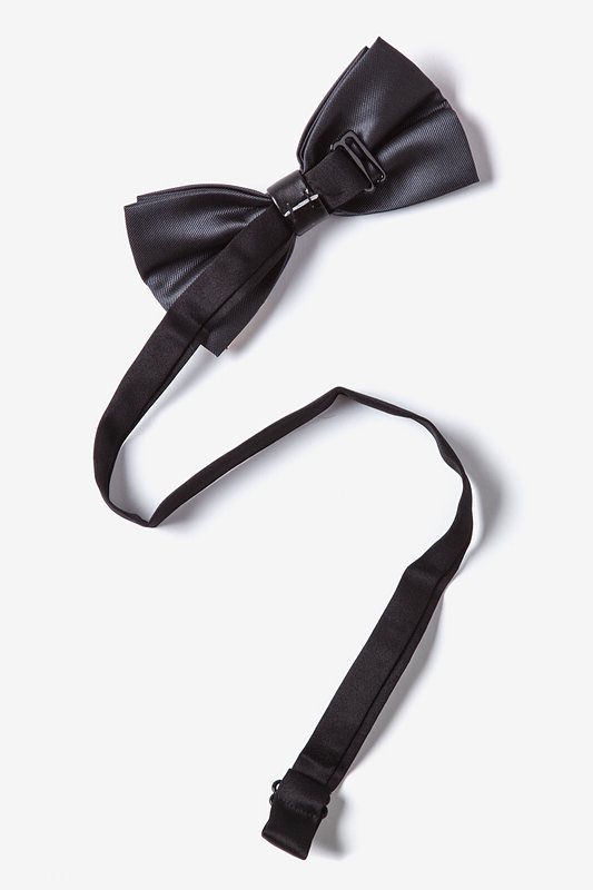 Dark Gray Polyester Metal-Tipped Dark Gray Pre-Tied Bow Tie | Ties.com