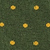 Dark Green Carded Cotton Dapper Dots Medium-Large Sock
