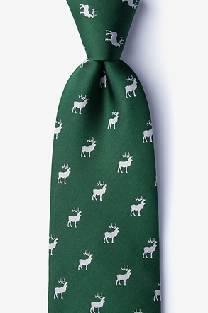 _Majestic Elk Dark Green Extra Long Tie_