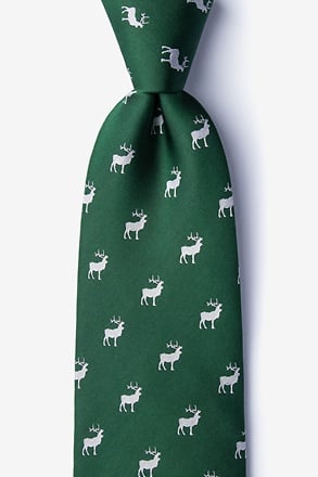 Majestic Elk Dark Green Tie