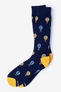 Hot Air Balloon Dark Navy Sock Photo (0)