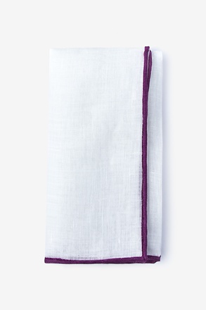 Deep Purple Edged Linen Dark Purple Pocket Square