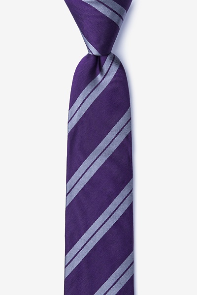 Dark Purple Silk Blackwater Skinny Tie