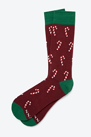 _Perpetual Peppermint Dark Red Sock_