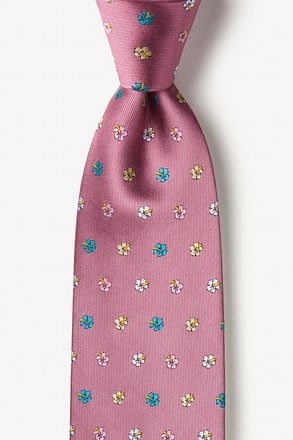 _Blossoms Dusty Rose Extra Long Tie_