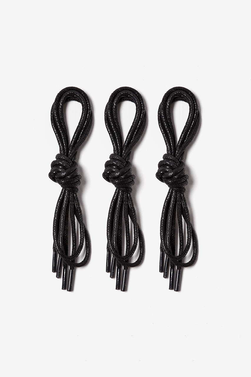 All Black 3 Pack Waxed Ebony Shoelaces Photo (0)