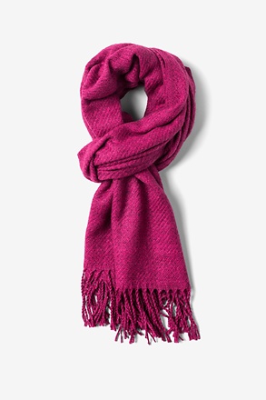 Fuchsia Calgary Fringed Scarf