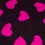 Fuchsia Acrylic Hearts Pashmina