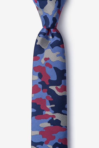Fuchsia Microfiber Camouflage Woodland Skinny Tie