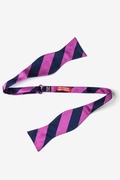 Fuchsia & Navy Stripe Self-Tie Bow Tie Photo (1)
