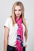 Ribbon Stripe Fuchsia Scarf Photo (3)