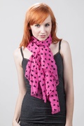 Fuchsia Velvet Bows Scarf Photo (4)