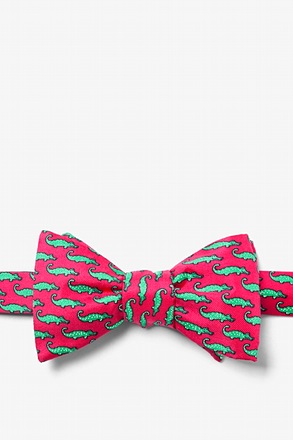 Mini Alligators Fuchsia Self-Tie Bow Tie