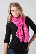 Golden Hearts Fuchsia Scarf Photo (3)