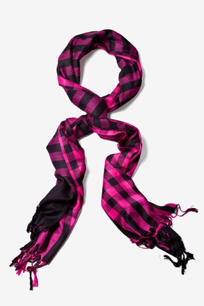 Fuchsia Picnic Check Scarf