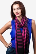 Fuchsia Picnic Check Scarf Photo (1)