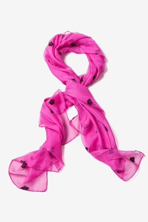 _Fuchsia Velvet Crowns Scarf_