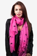 Fuchsia Velvet Crowns Scarf Photo (2)