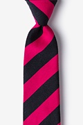 Fuchsia and Black Rotterdam Stripe Tie Photo (0)