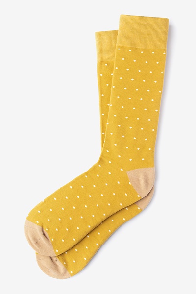 Gold Carded Cotton Dapper Dots Medium-Large Sock