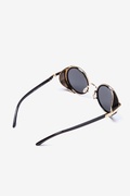 50's Steampunk Black Revo Mirror Gold Sunglasses Photo (2)
