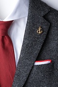 Anchor With Rope Gold Lapel Pin Photo (1)